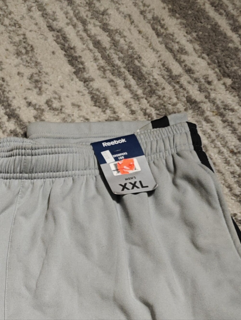 Reebok Men's Light Gray Joggers with Black Trim - XXL